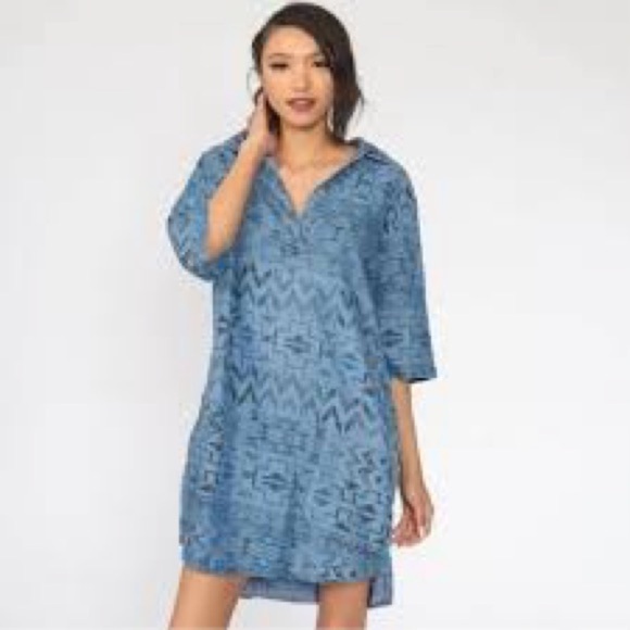 Anthropologie Blue Midi Dress - Picture 2 of 5